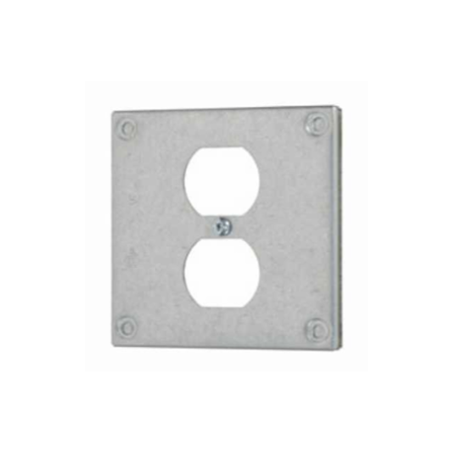 4” Square Cover - Single Duplex Outlet