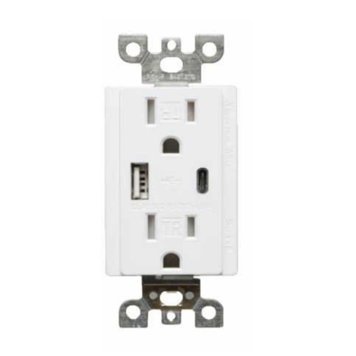 15A Duplex USB Receptacle Type A&C